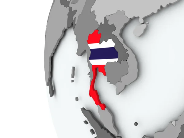 泰国国旗地球仪 — 图库照片