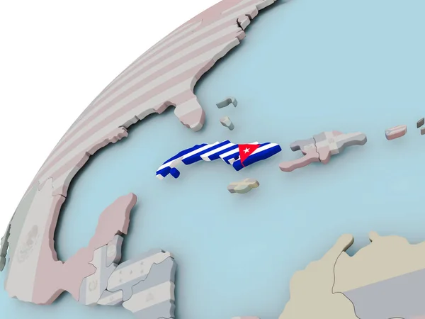 Mapa de Cuba con bandera —  Fotos de Stock