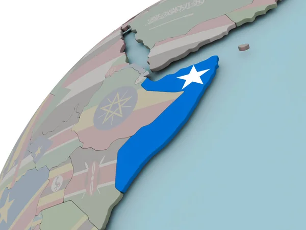 Mapa da Somália com bandeira — Fotografia de Stock