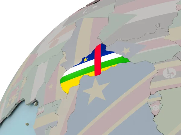 Mapa de África Central con bandera —  Fotos de Stock