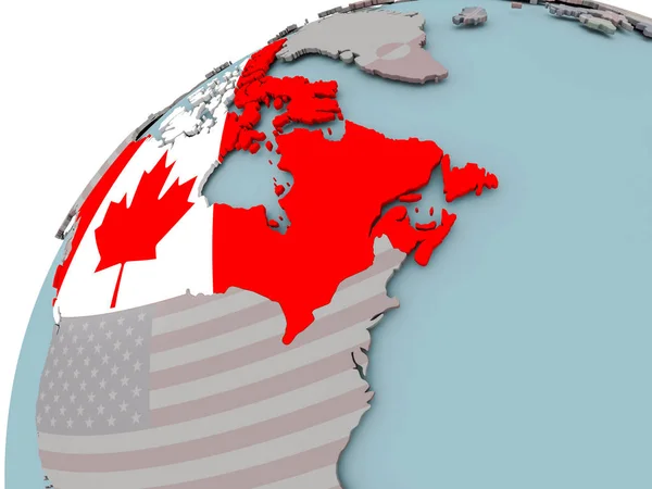 Mapa de Canadá con bandera —  Fotos de Stock