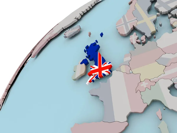 Map of United Kingdom with flag — Stock Photo, Image