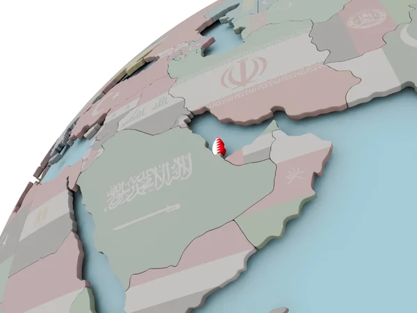 Mapa do Qatar com bandeira — Fotografia de Stock