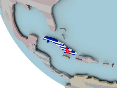 Küba bayrağı çizim ile