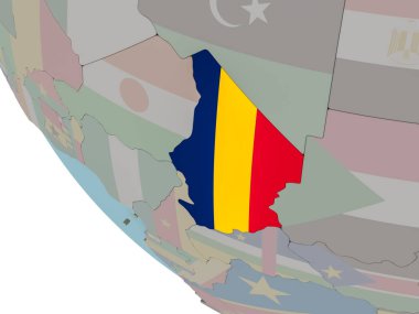 Çad bayrağı çizim ile