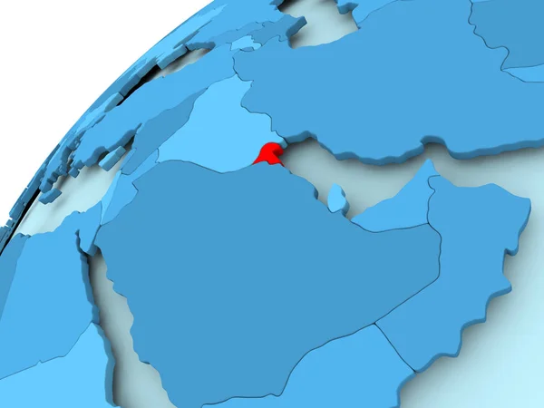 Kuwait sul globo blu — Foto Stock