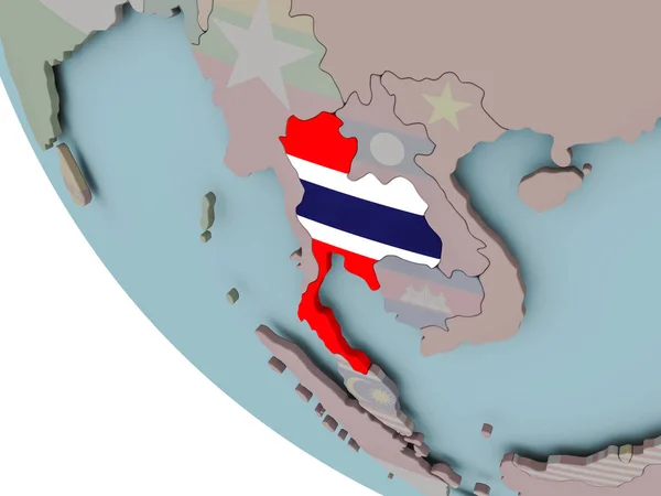 Thajsko s vlajkou ilustrace — Stock fotografie
