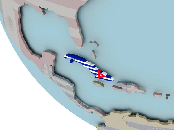 Cuba met illustratie van de vlag — Stockfoto