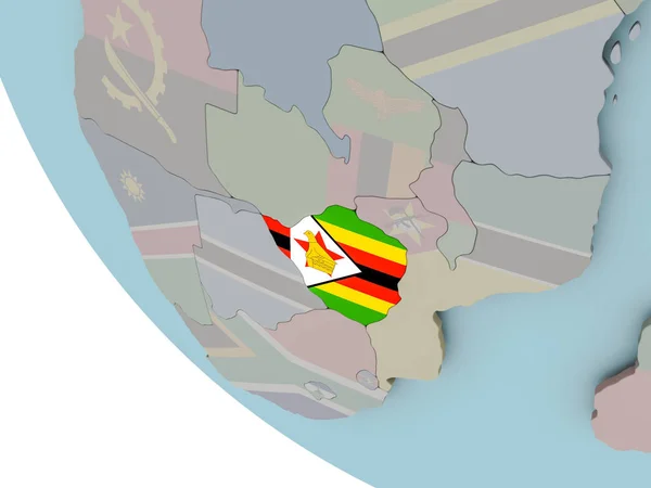 Zimbabue con ilustración de bandera — Foto de Stock