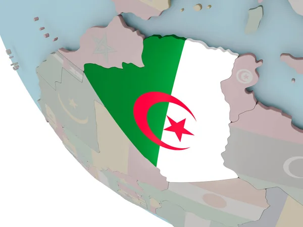 Algerien mit Fahnenabbildung — Stockfoto