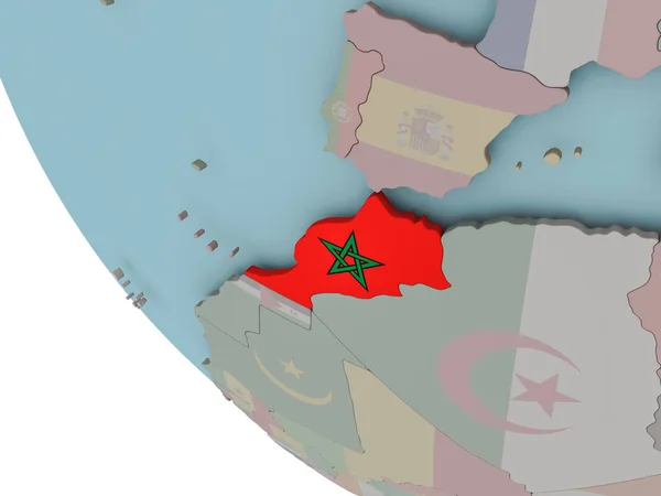 Morocco with flag illustration — Stock Photo, Image