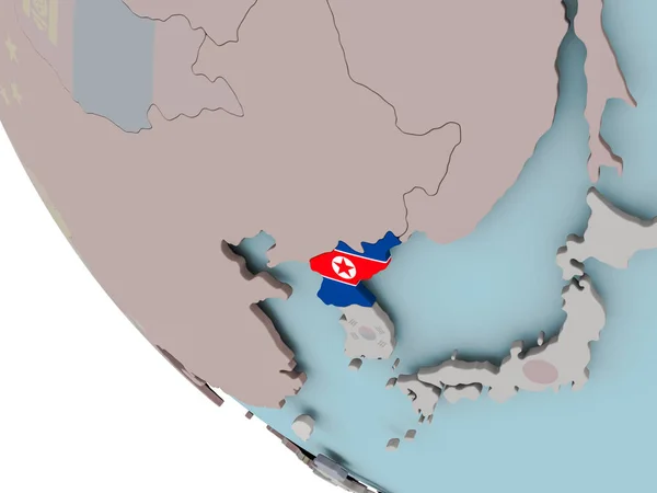 Noord-Korea met illustratie van de vlag — Stockfoto