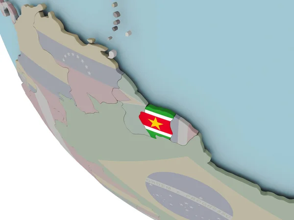 Surinam con ilustración de bandera — Foto de Stock
