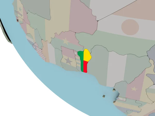 Benín con ilustración de bandera — Foto de Stock