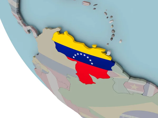 Venezuela med flaggan illustration — Stockfoto