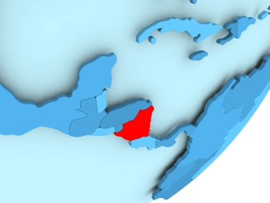 Nikaragua Haritası mavi siyasi dünya üzerinde
