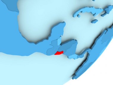 El Salvador Haritası mavi siyasi dünya üzerinde