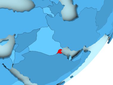 Kuveyt Haritası mavi siyasi dünya üzerinde