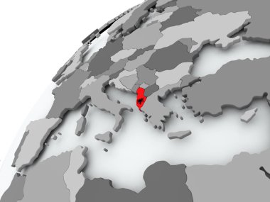 Gri küre Arnavutluk bayrağı