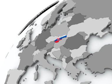 Slovakya bayrağı üzerinde gri Küre