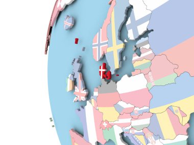 Danimarka bayrağı siyasi dünya üzerinde