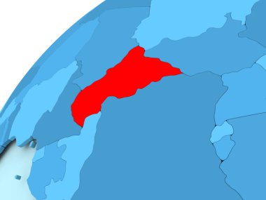 Orta Afrika mavi dünya üzerinde