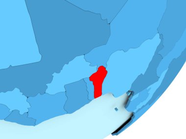 Benin Haritası mavi siyasi dünya üzerinde