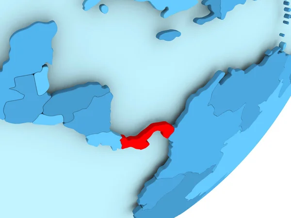 Mapa Panamy na modré politické globe — Stock fotografie