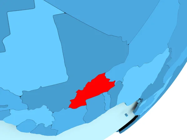 Карта Буркіна-Фасо на синій політичних глобус — стокове фото