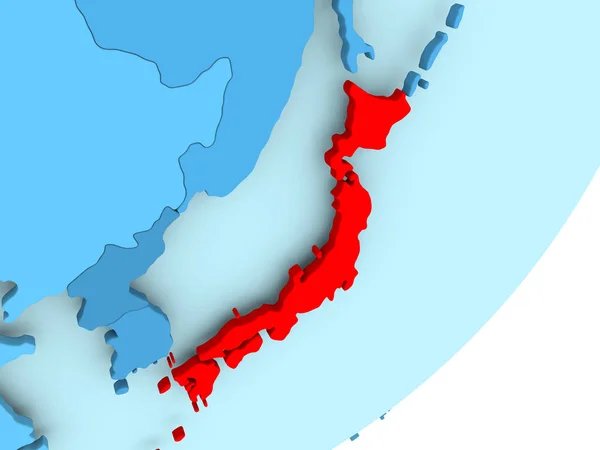 Mapa Japonii na niebieski Globus polityczny — Zdjęcie stockowe