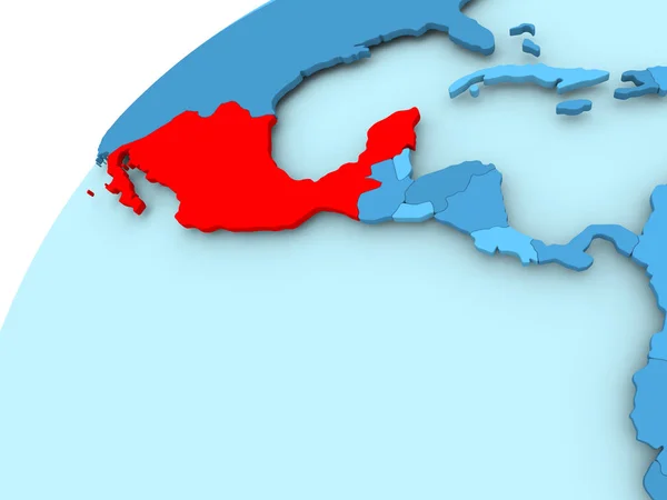 Mexico on blue globe — Stock Photo, Image
