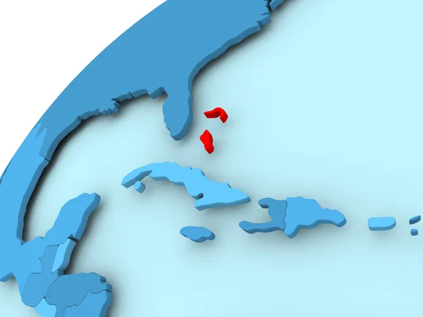 Bahamas on blue globe — Stock Photo, Image