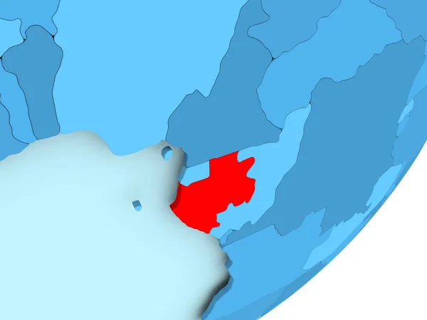 Карта Габон на синій політичних глобус — стокове фото
