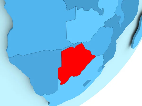 政治的蓝色地球上的博茨瓦纳地图 — 图库照片