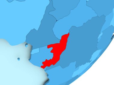 Kongo Haritası mavi siyasi dünya üzerinde