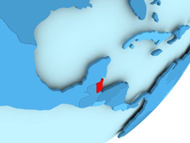 Belize Haritası mavi siyasi dünya üzerinde