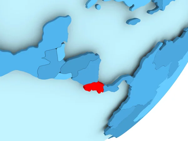 Karte von Costa Rica auf blauem politischen Globus — Stockfoto