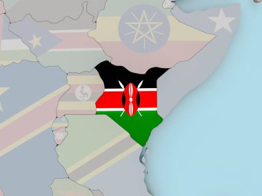 Kenya bayrak ile siyasi dünya üzerinde