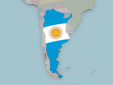 Arjantin bayrağı ile siyasi dünya üzerinde