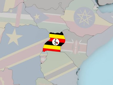 Uganda bayrağıyla siyasi dünya üzerinde