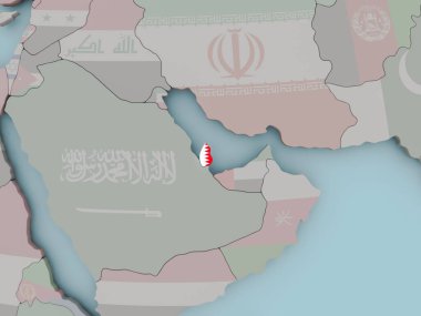 Katar bayrak ile siyasi dünya üzerinde