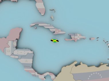 Jamaika bayrak ile siyasi dünya üzerinde