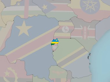 Ruanda bayrak ile siyasi dünya üzerinde