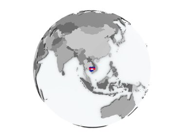 Kamboçya izole küre üzerinde