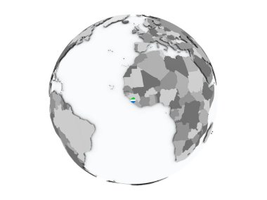 Sierra Leone izole küre üzerinde