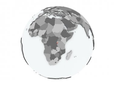 Burundi izole küre üzerinde