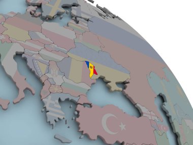 Bayrağı ile Moldova Haritası