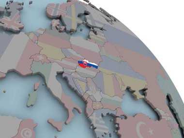 bayrağı ile Slovakya Haritası