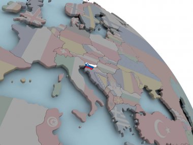 harita Slovenya bayrağı ile