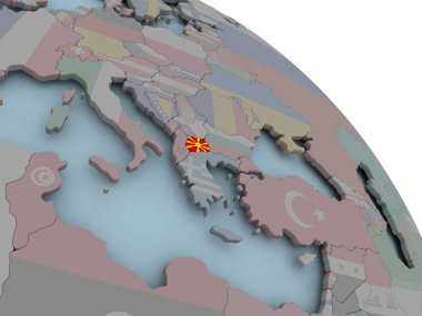 Bayrağı ile Makedonya Haritası